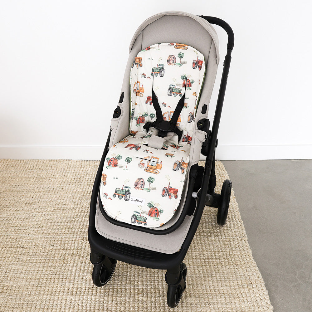 Diggers & Tractors Universal Organic Pram Liner - View 1