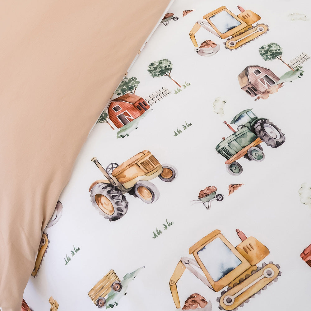 Diggers & Tractors Organic Cotton Quilt Cover - View 2