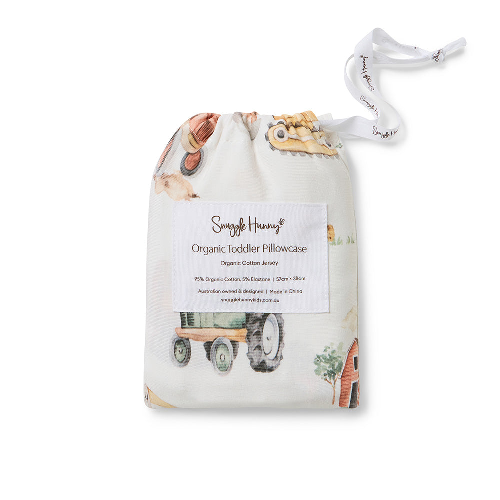 Diggers & Tractors Organic Cotton Toddler Pillowcase - View 5
