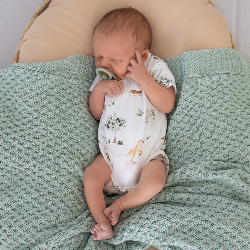 Dog Park Short Sleeve Organic Kimono Bodysuit - View 8