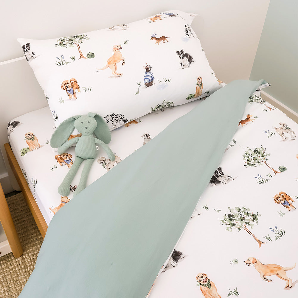 Bundle - Dog Park Single Bedding - 1 x Sheet + 1 x Quilt Cover + 1 x Pillowcase - View 2