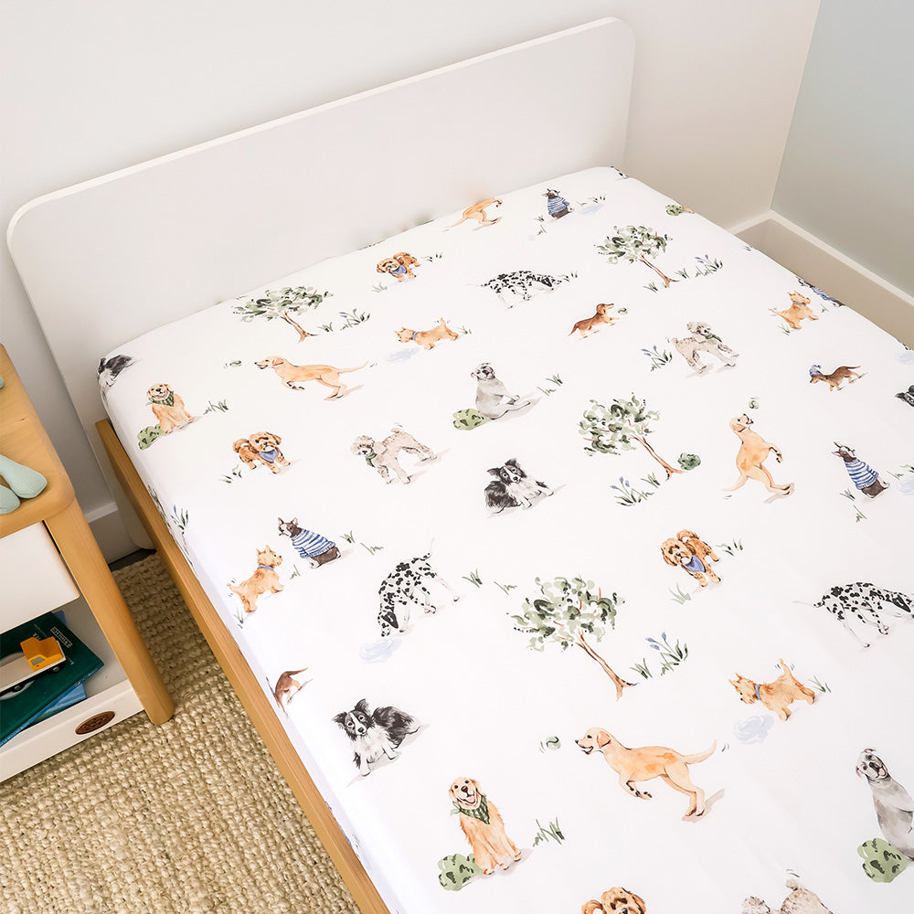 Dog Park Organic Cotton Fitted Sheet - View 3