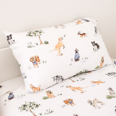 Dog Park Organic Cotton Single Pillowcase | Snuggle Hunny