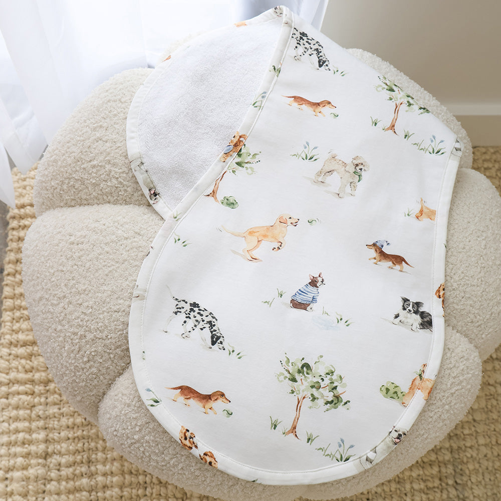 Dog Park Organic Cotton Burp Cloth - View 5