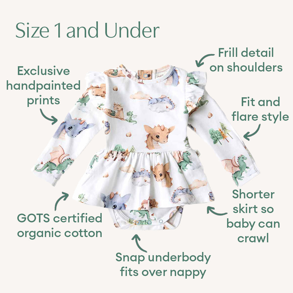 Dragon Long Sleeve Organic Dress - View 4