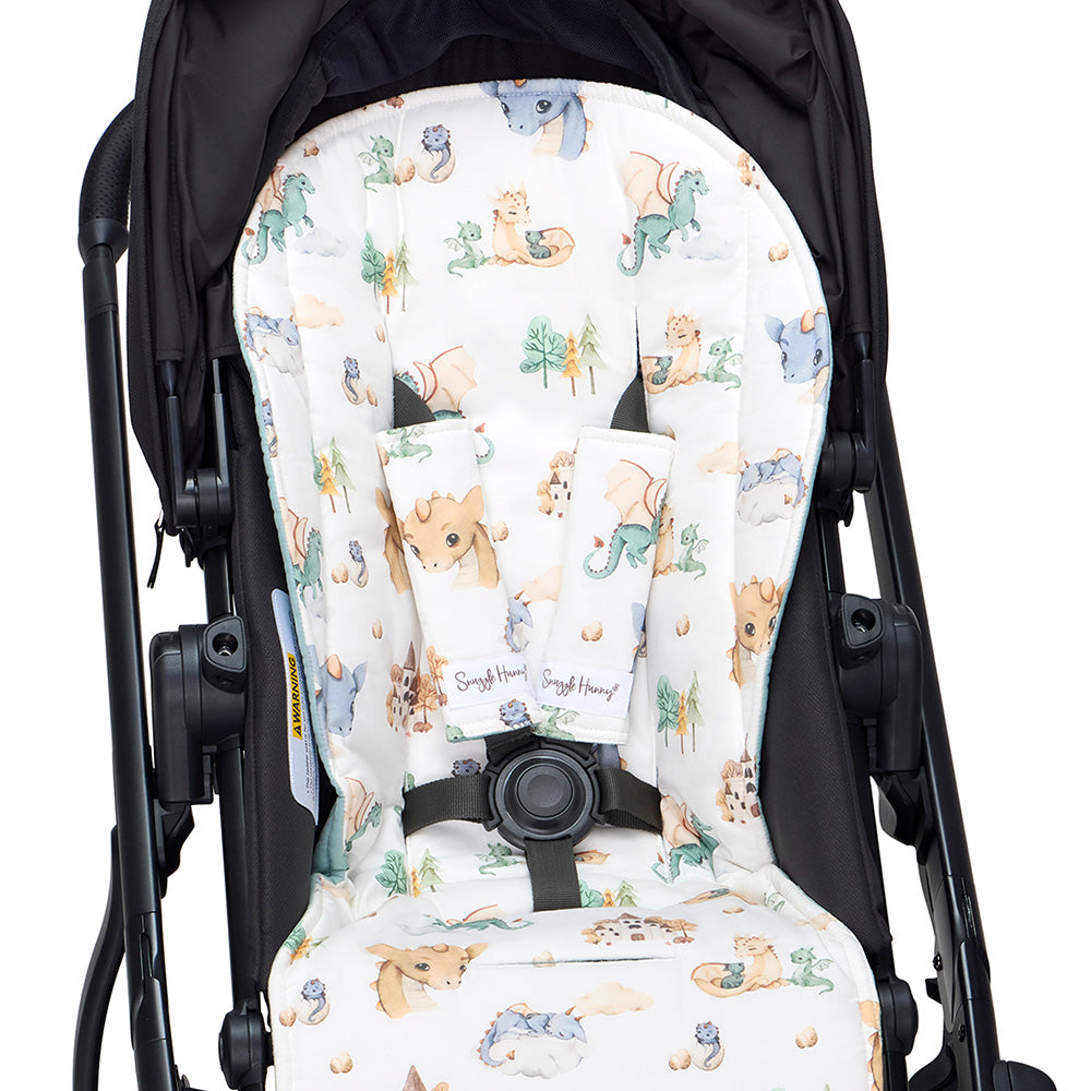 Bundle - Dragon Pram Liner & Strap Cover Set - View 4