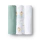 Large Organic Muslin Wraps 3 Pack - Duck Pond/Sage/Milk - Thumbnail 2