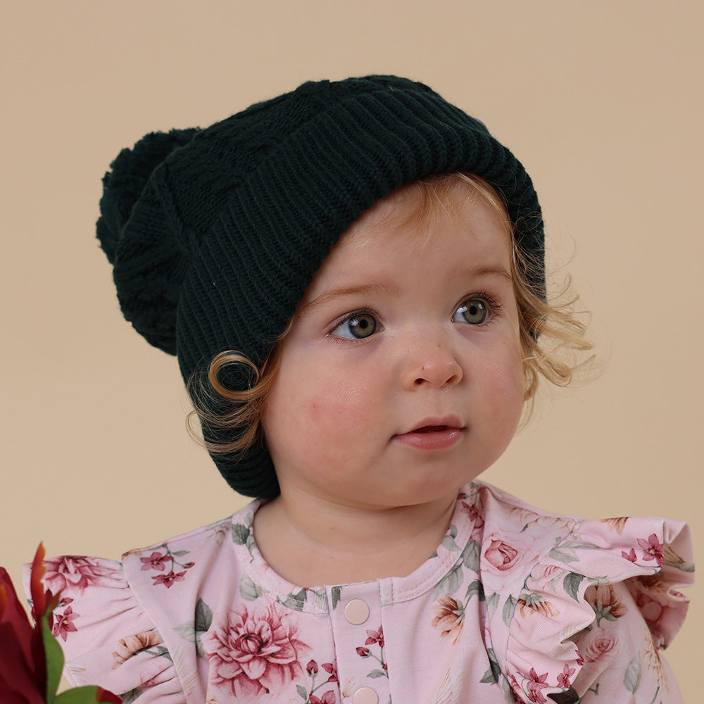 Emerald Organic Baby Knit Beanie - View 7
