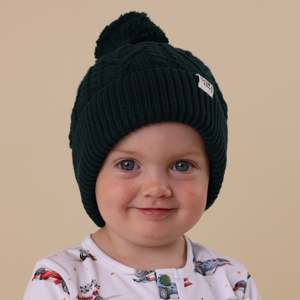 Emerald Organic Baby Knit Beanie - View 4