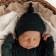 Emerald Ribbed Organic Knotted Beanie - Thumbnail 3