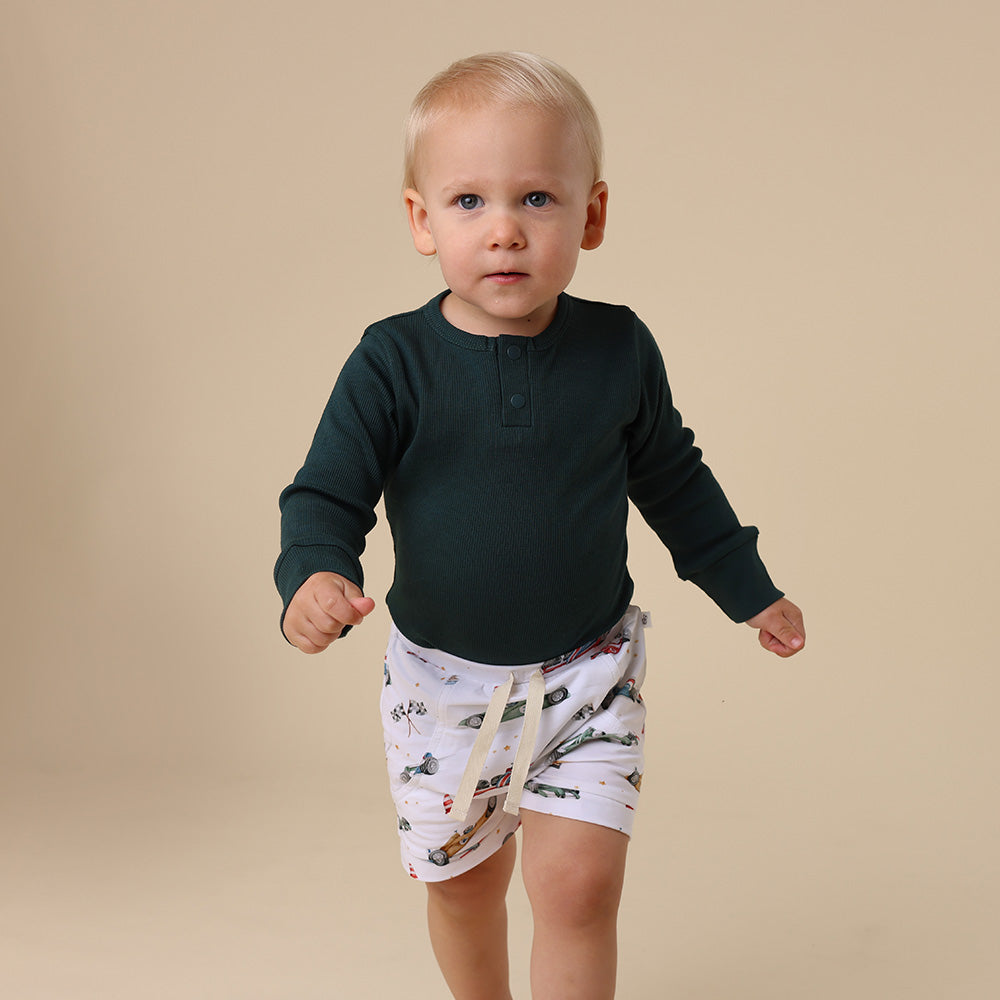 Emerald Long Sleeve Organic Bodysuit - View 14
