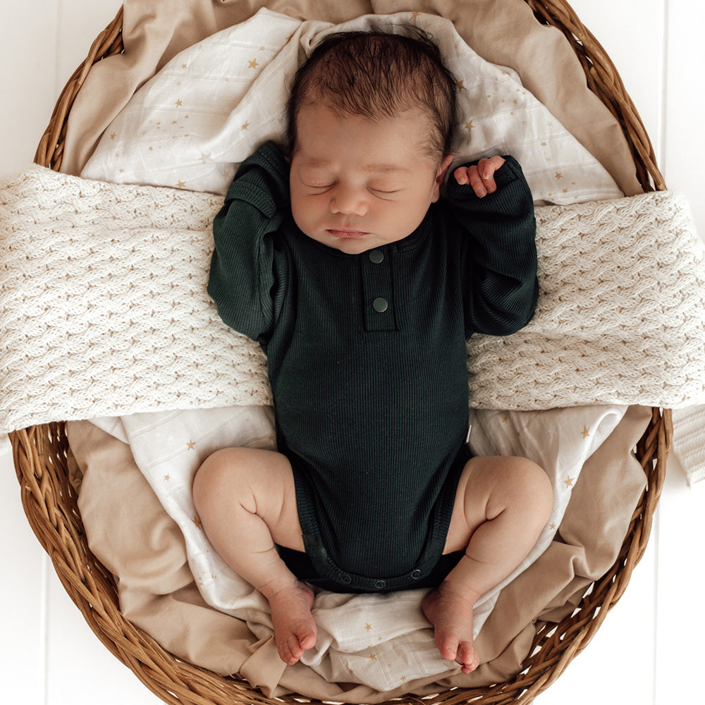 Emerald Long Sleeve Organic Bodysuit - View 11
