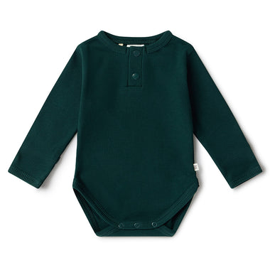 Emerald Long Sleeve Organic Bodysuit | Snuggle Hunny