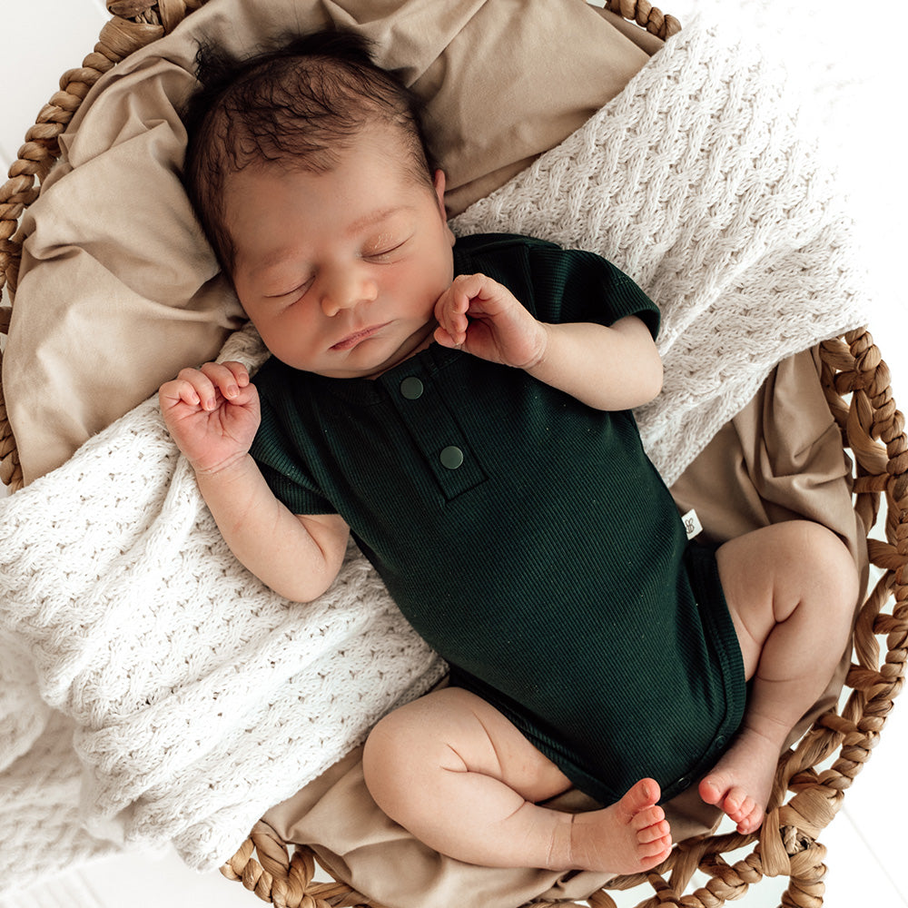Emerald Short Sleeve Organic Bodysuit - View 3