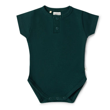 Emerald Short Sleeve Organic Bodysuit | Snuggle Hunny