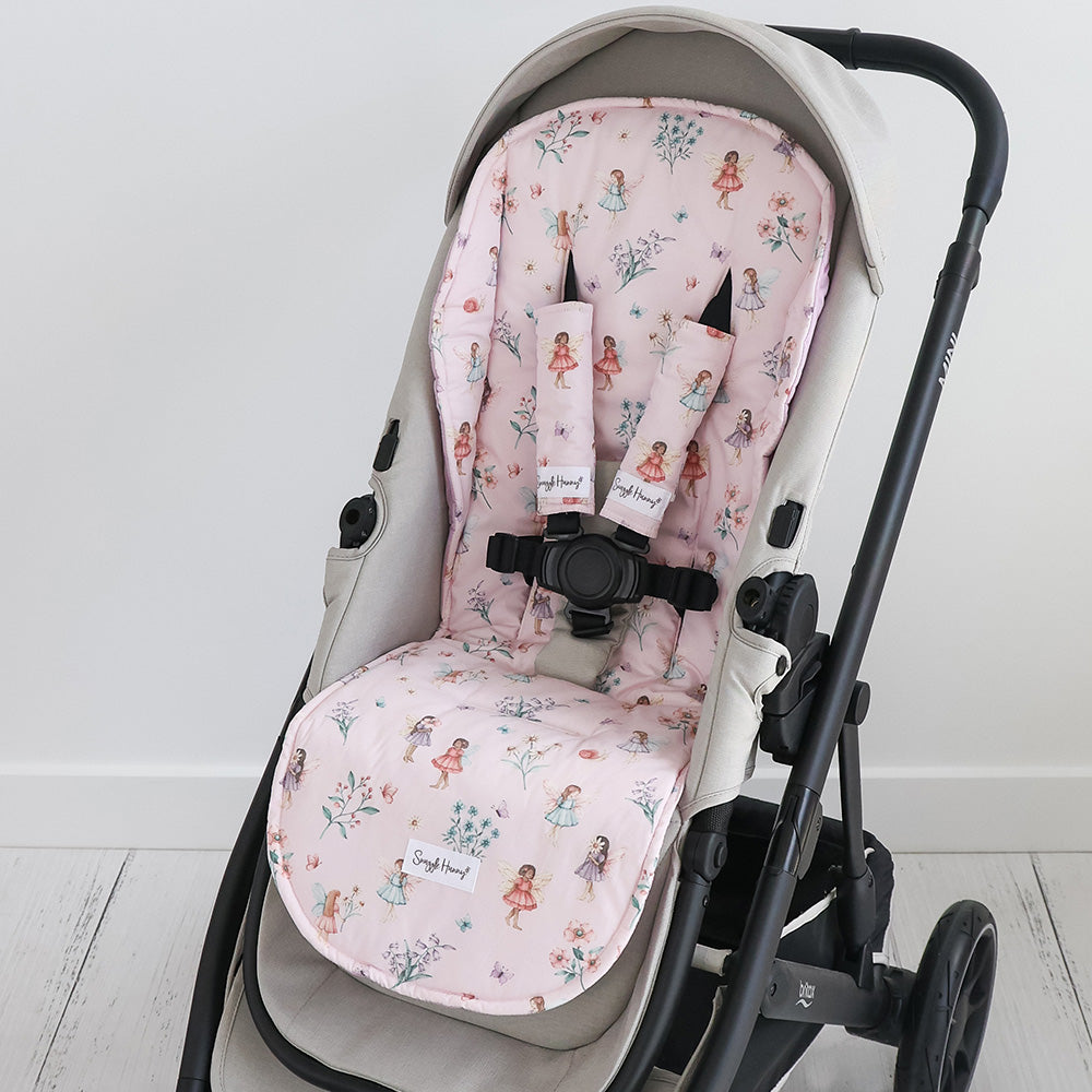 Bundle - Fairy Dust Pram Liner & Strap Cover Set - View 2