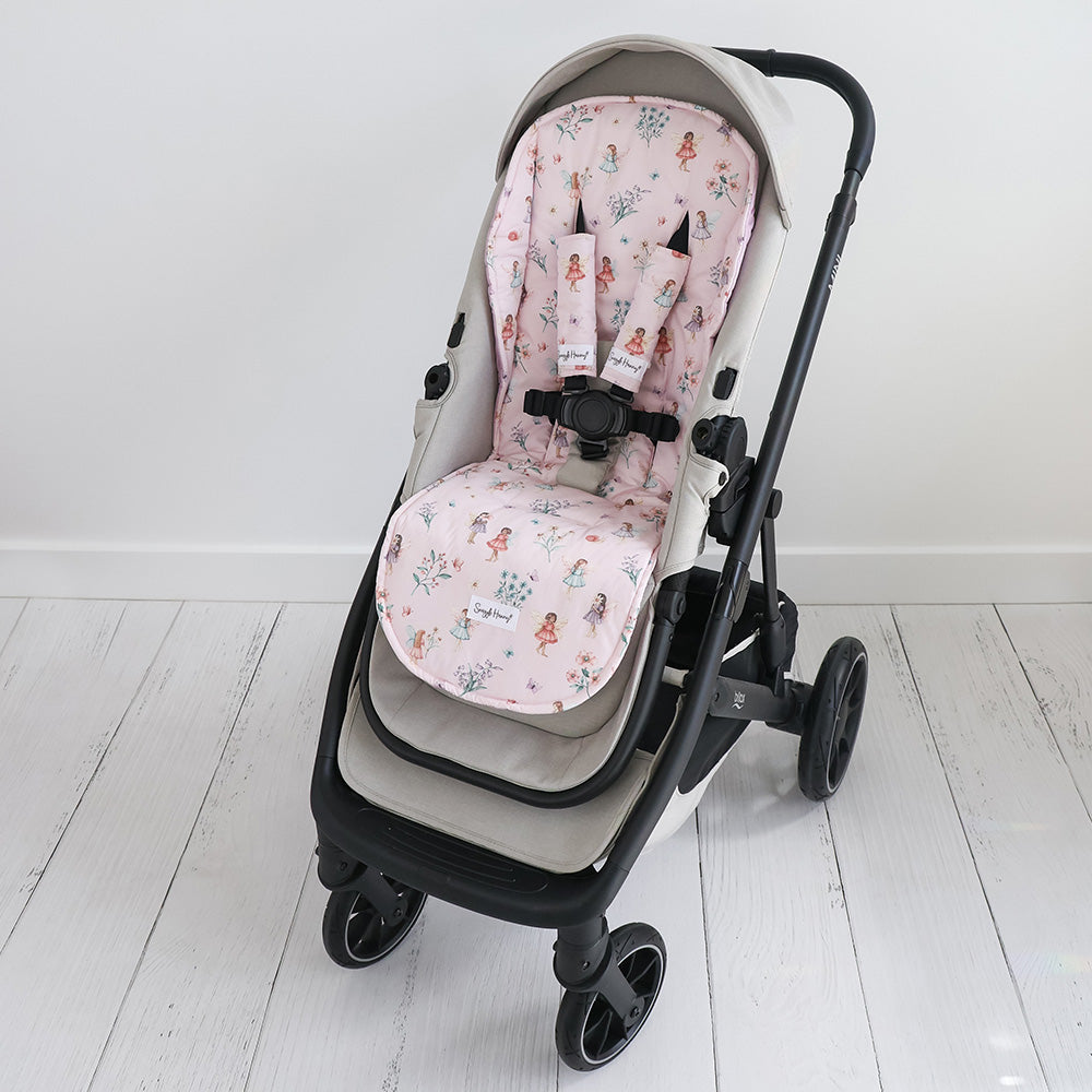 Bundle - Fairy Dust Pram Liner & Strap Cover Set - View 4