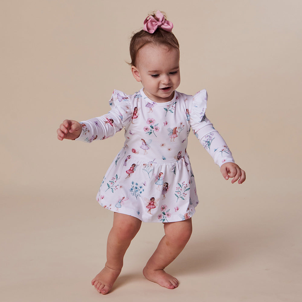 Fairy Garden Long Sleeve Organic Dress - View 2