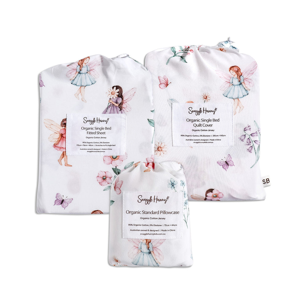 Bundle - Fairy Garden Single Bedding - 1 x Sheet + 1 x Quilt Cover + 1 x Pillowcase - View 1