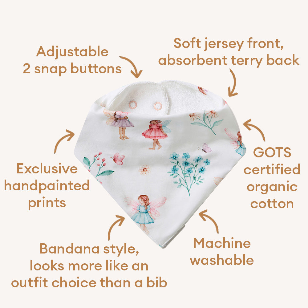 Fairy Garden Organic Dribble Bib - View 4