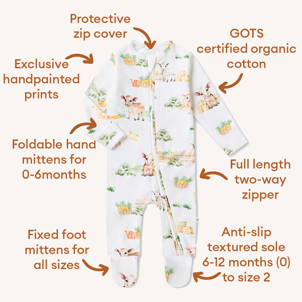 Farm Organic Snuggle Sleepsuit Zip Footie - View 4