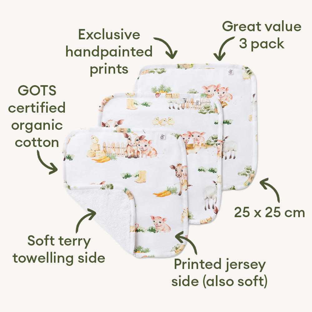 Farm Organic Wash Cloths - 3 Pack - View 2