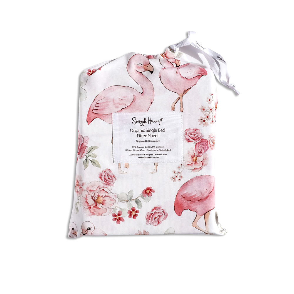 Flamingos Organic Cotton Fitted Sheet - View 4