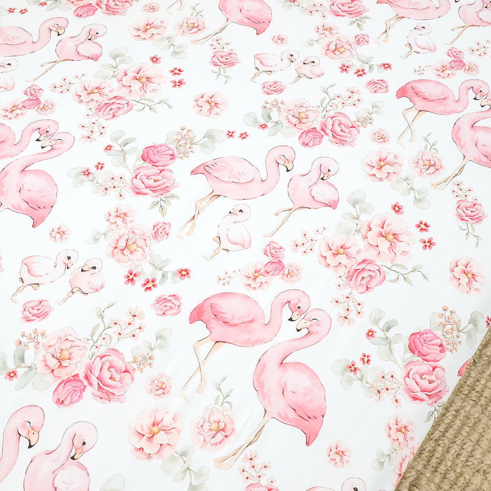 Flamingos Organic Cotton Fitted Sheet - View 2