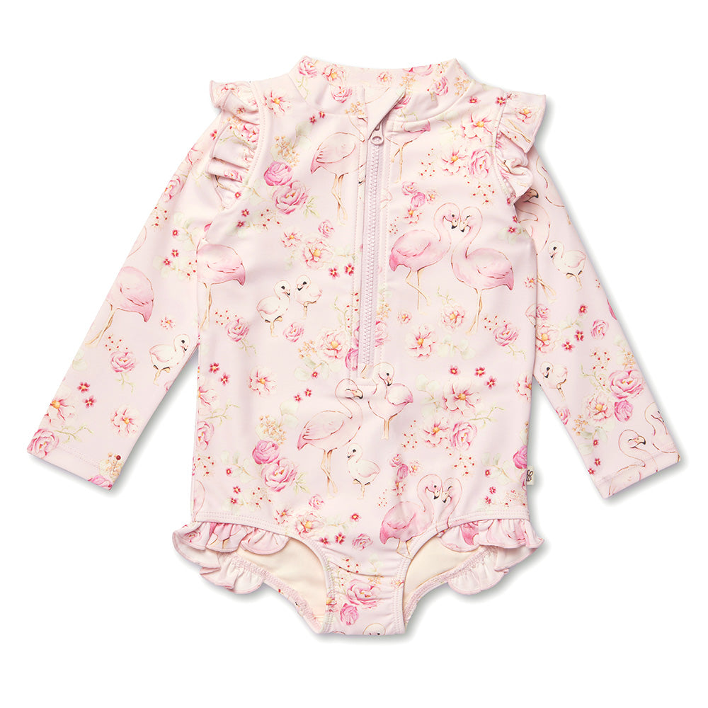 Flamingos Frill Swimsuit - View 2