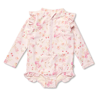 Flamingos Frill Swimsuit | Snuggle Hunny