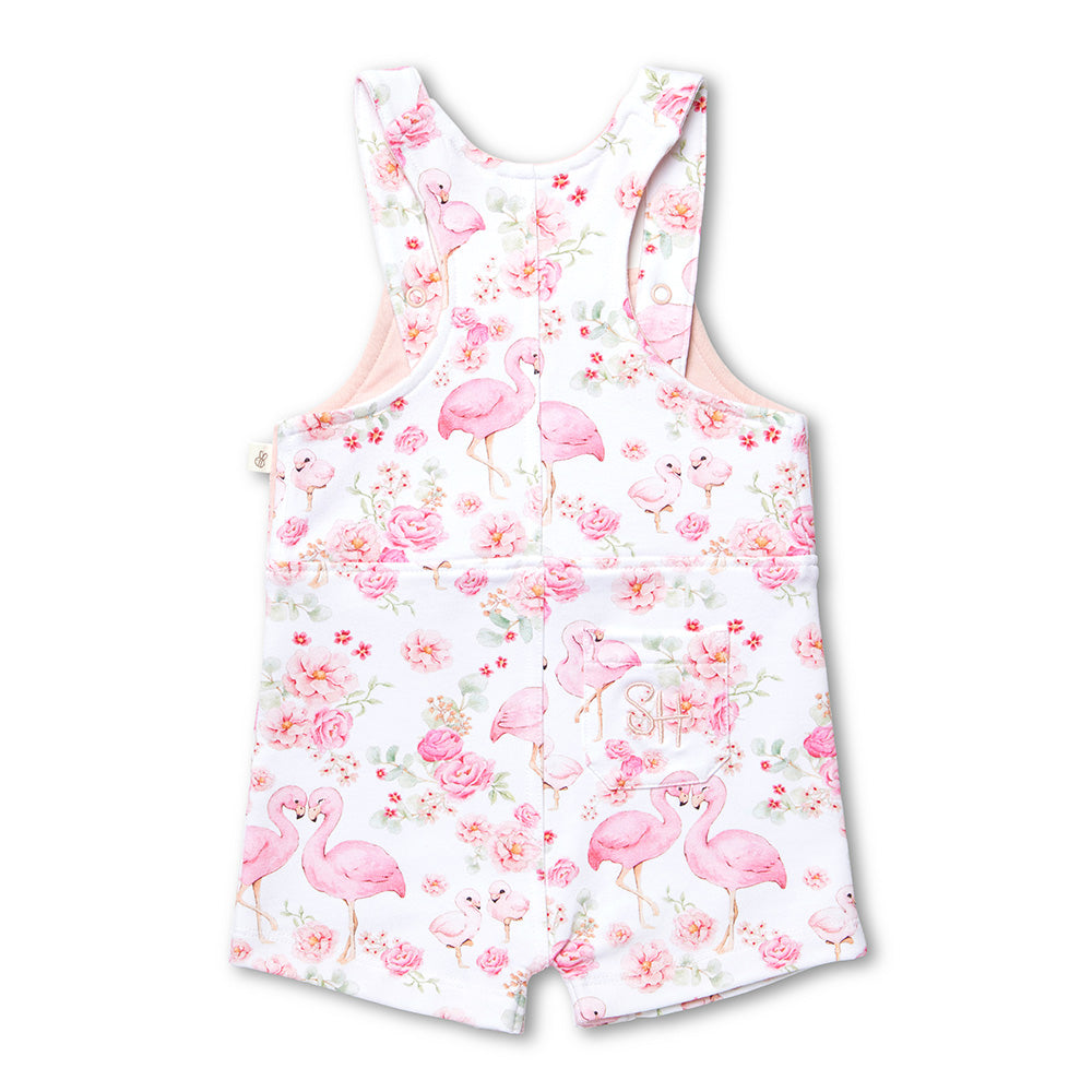 Flamingos Organic Snuggle Overall Shorts - View 7