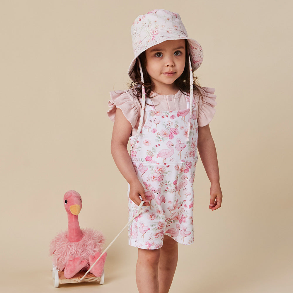 Flamingos Organic Snuggle Overall Shorts - View 6