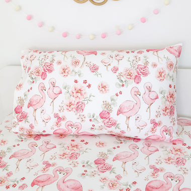 Flamingos Organic Cotton Single Pillowcase | Snuggle Hunny