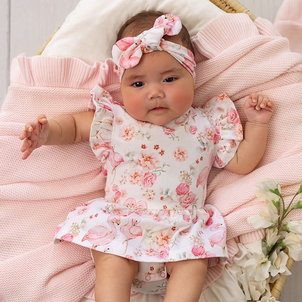 Flamingos Short Sleeve Organic Dress - View 9