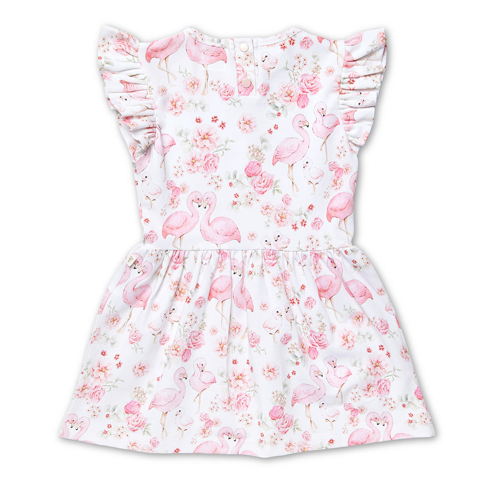 Flamingos Short Sleeve Organic Dress - View 18