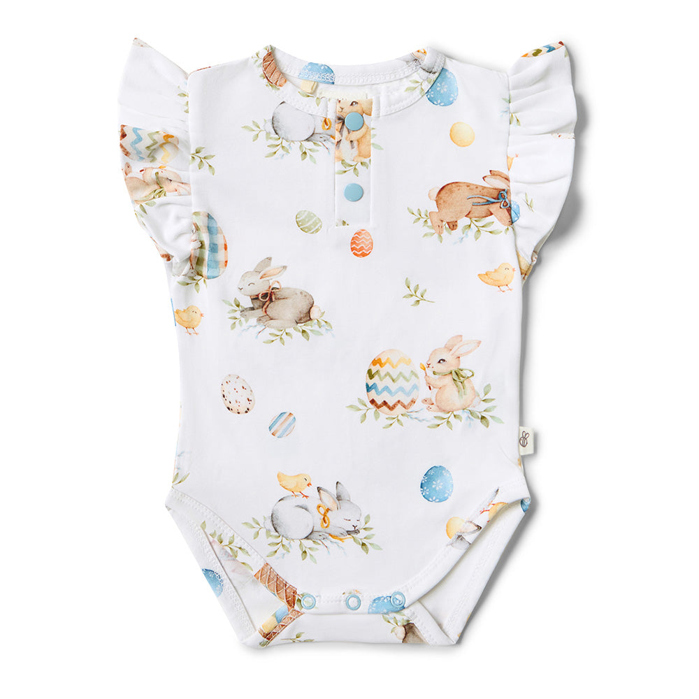 Flopsy Bunnies Short Sleeve Organic Bodysuit with Frill - View 2
