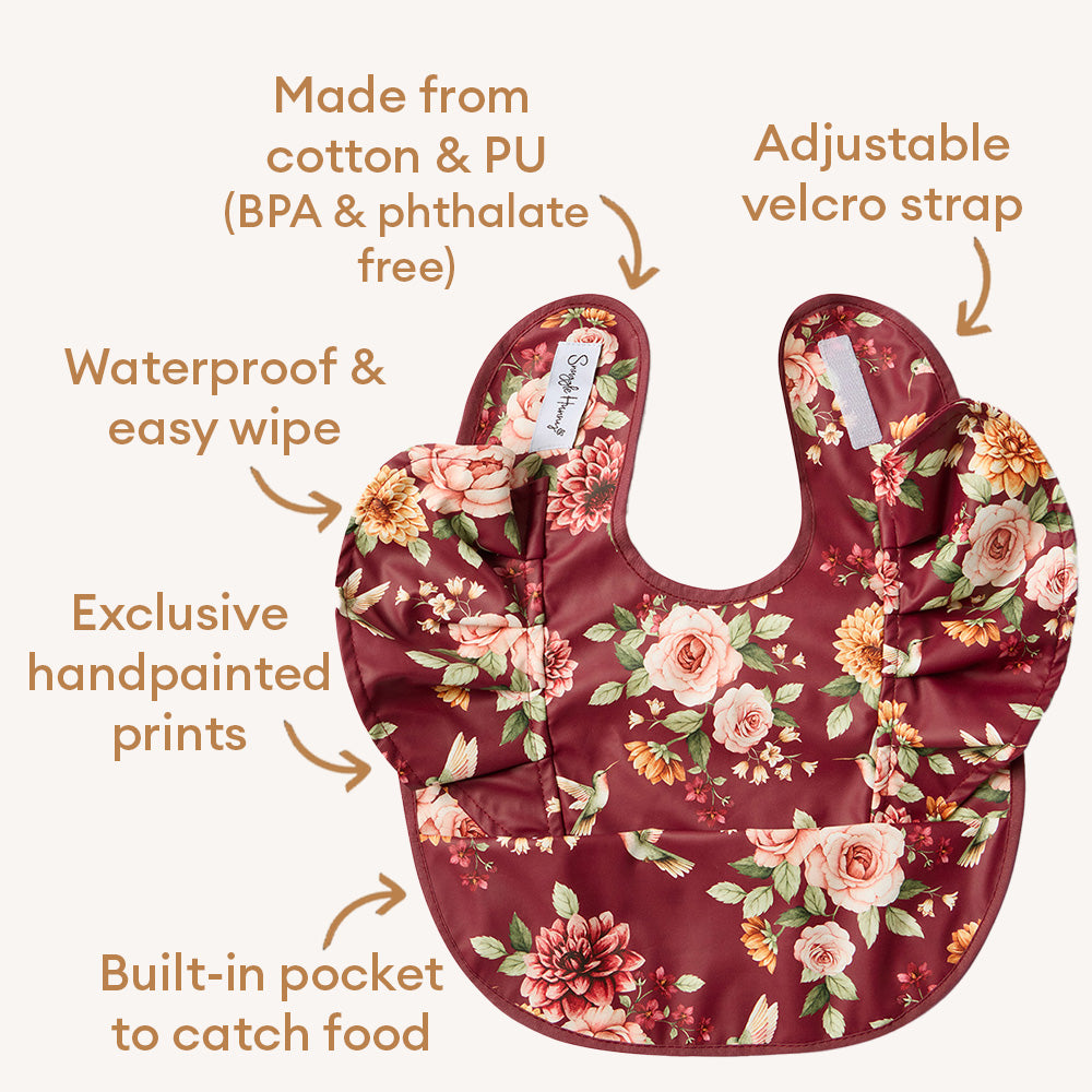 Floral Flutter Frill Snuggle Bib - View 5