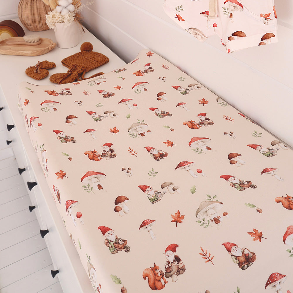 Gnomes Organic Bassinet Sheet / Change Pad Cover - View 3