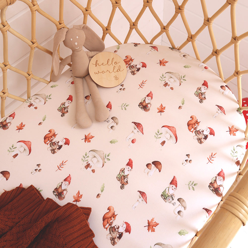 Gnomes Organic Bassinet Sheet / Change Pad Cover - View 4
