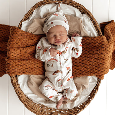 Gnomes Organic Baby Snugglesuit Convertible Romper | Snuggle Hunny