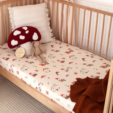 Gnomes Organic Fitted Cot Sheet | Snuggle Hunny