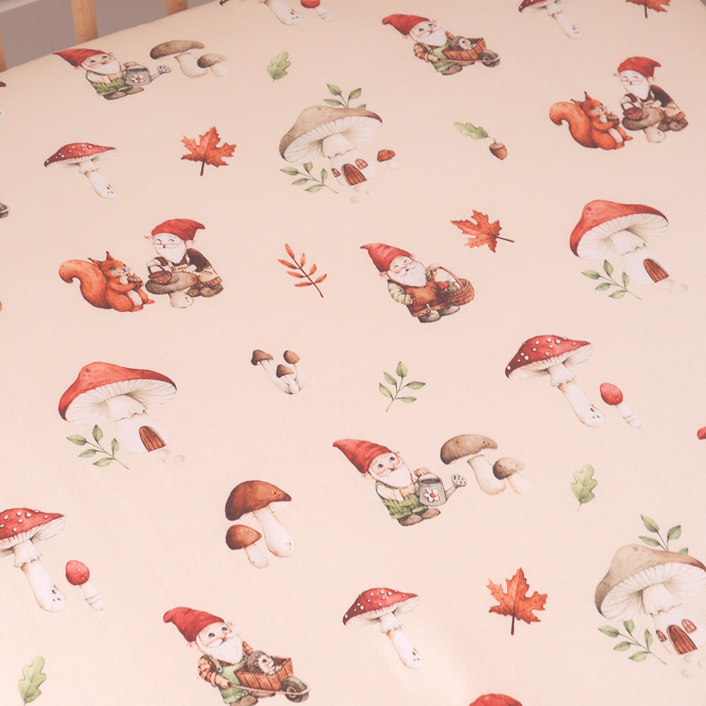 Gnomes Organic Fitted Cot Sheet - View 2