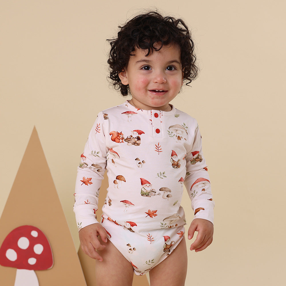 Gnomes Long Sleeve Organic Bodysuit - View 3