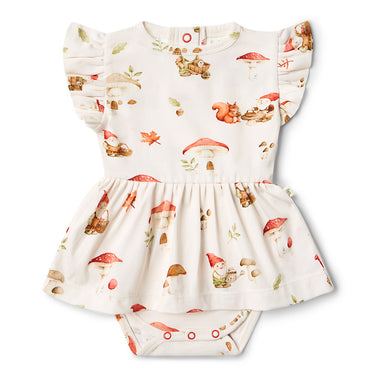 Gnomes Short Sleeve Organic Dress | Snuggle Hunny