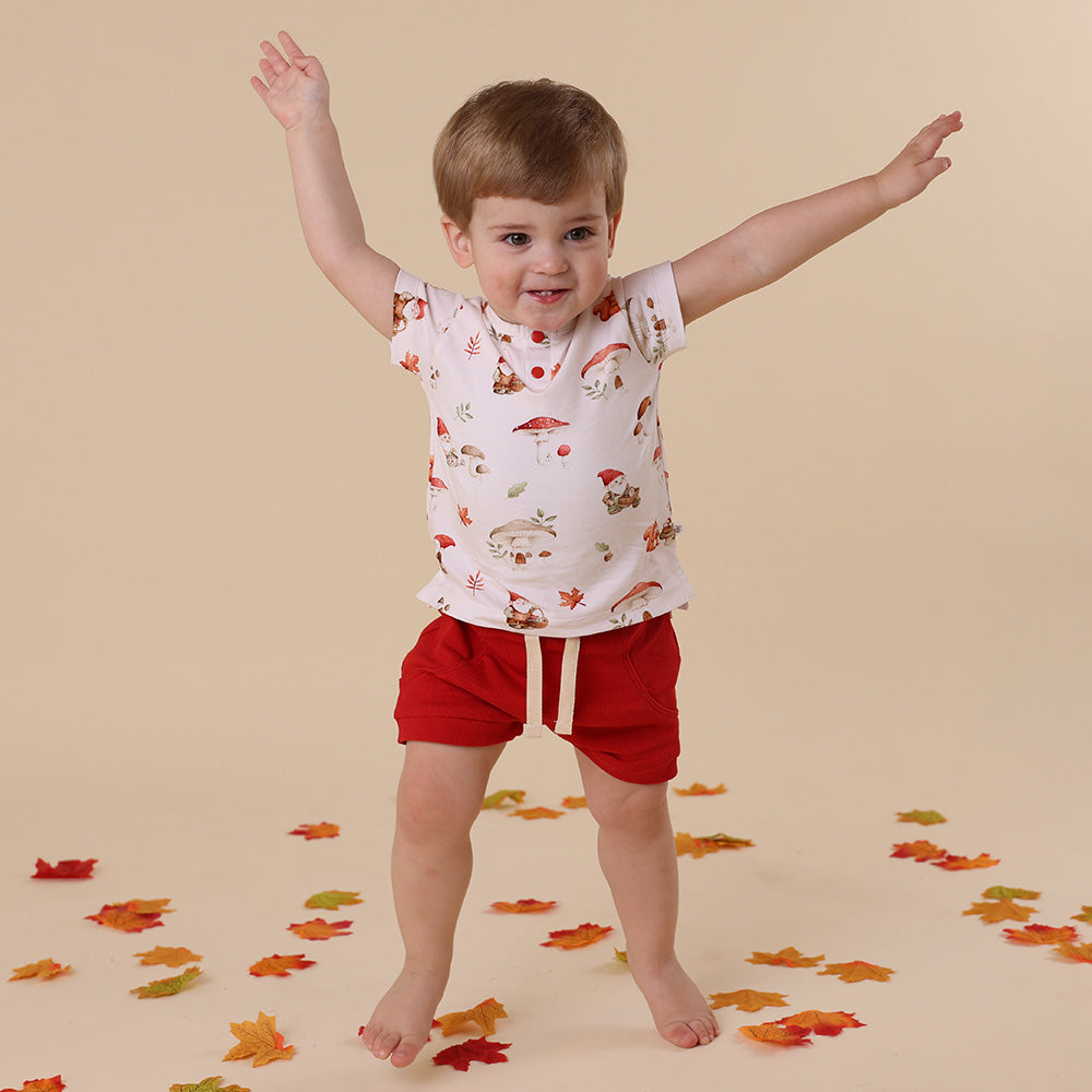 Red Organic Shorts - View 4