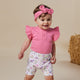 Candy Rib Short Sleeve Organic Bodysuit with Frill - Thumbnail 6