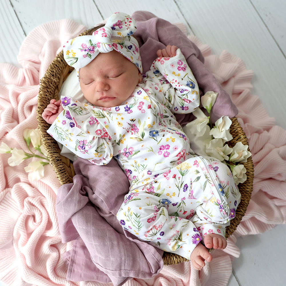 Gracie Organic Snugglesuit Convertible Romper with Frill - View 15