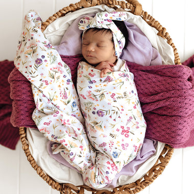 Gracie Organic Jersey Wrap & Topknot Set | Snuggle Hunny