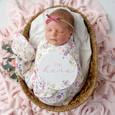 Gracie & Jewel Pink Reversible Milestone Cards | Snuggle Hunny
