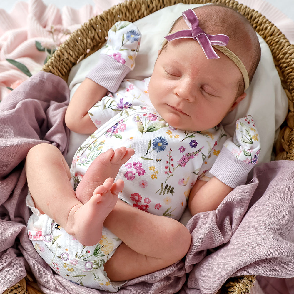Gracie Short Sleeve Organic Kimono Bodysuit - View 3